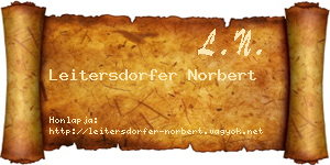 Leitersdorfer Norbert névjegykártya